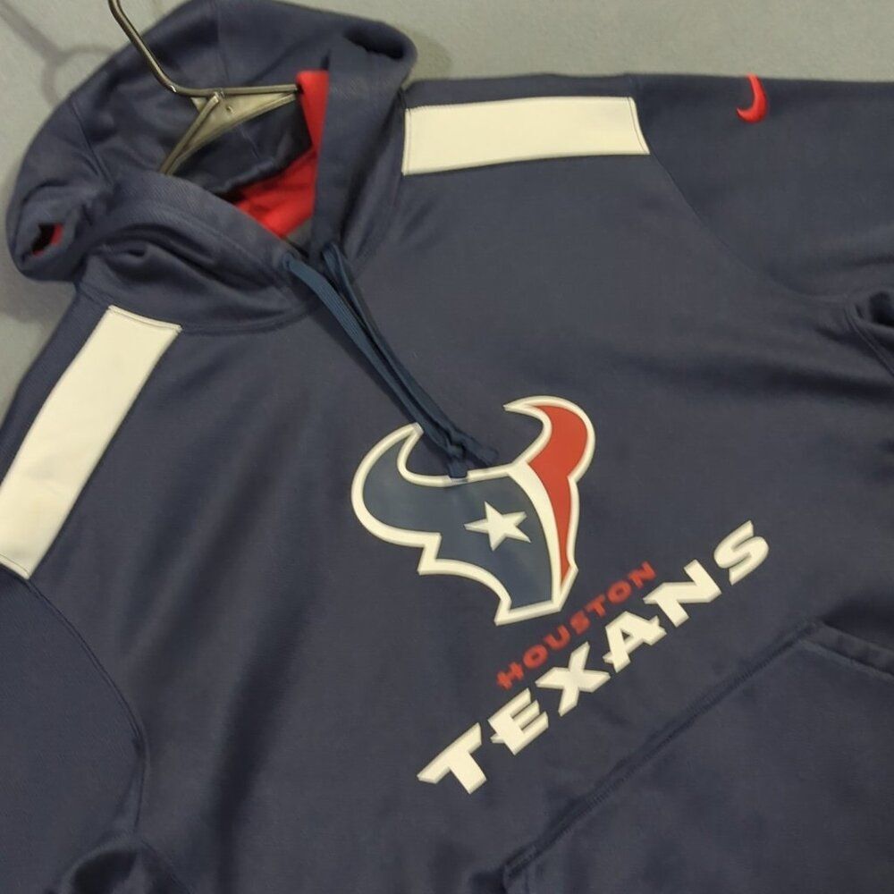 Nike Houston Texans Hoodie Men's XL Blue Pullover Football On Field Therma Fit